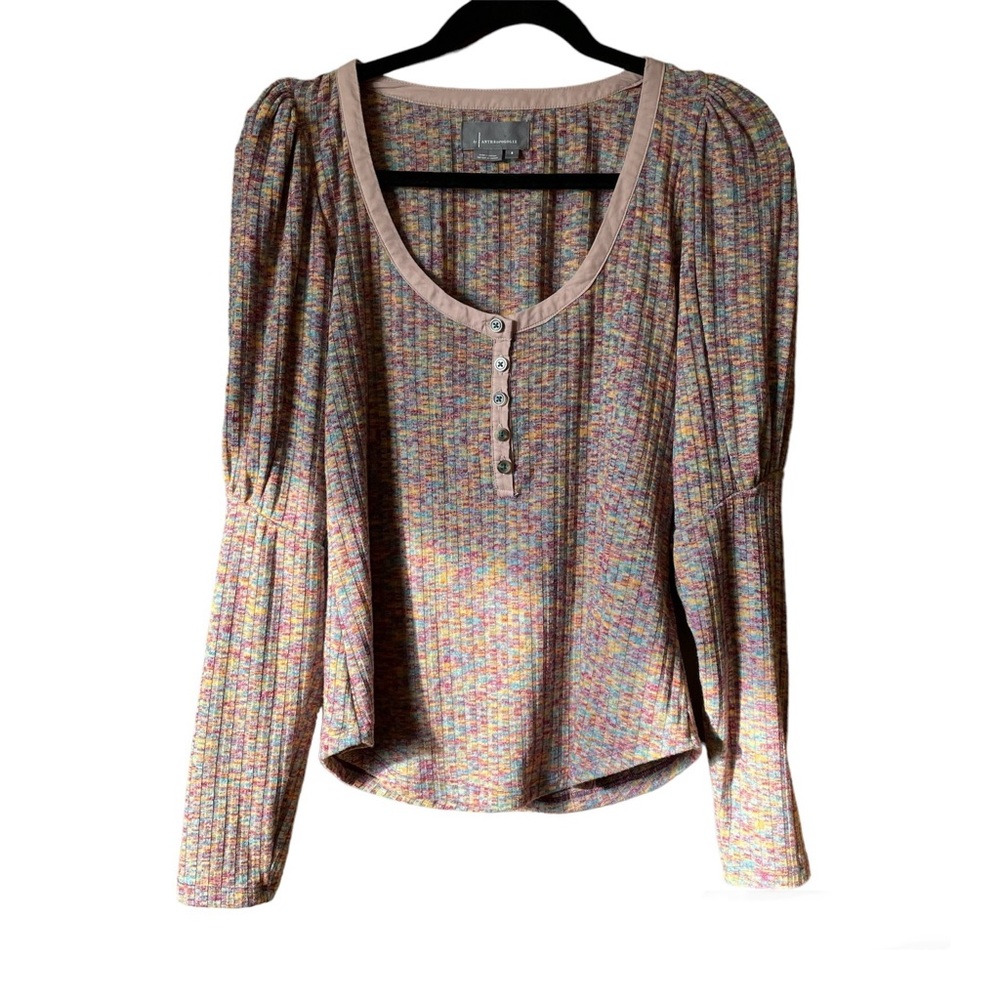 Anthropologie Long Puff Sleeve Scoop Neck Size Small